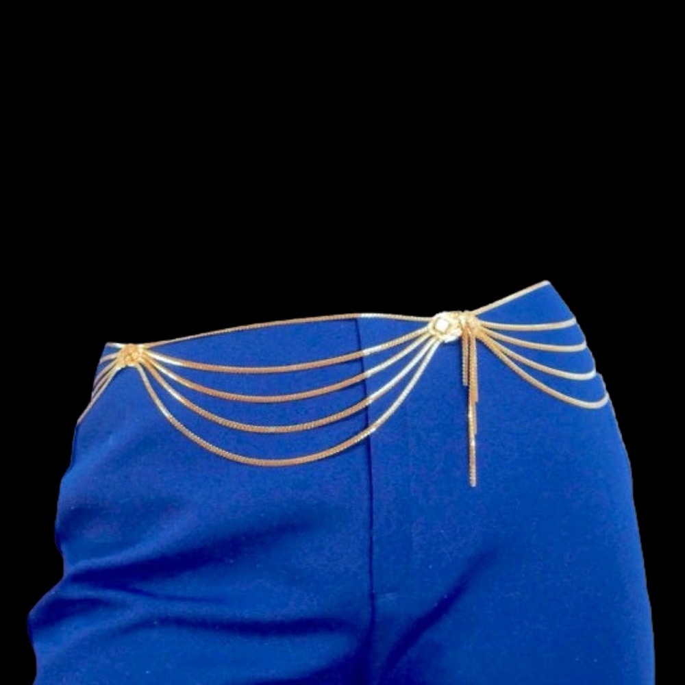 Vintage Christian Dior Gold Multi Strand Logo Medallion Curb Link Belly Chain - Picture 3 of 16